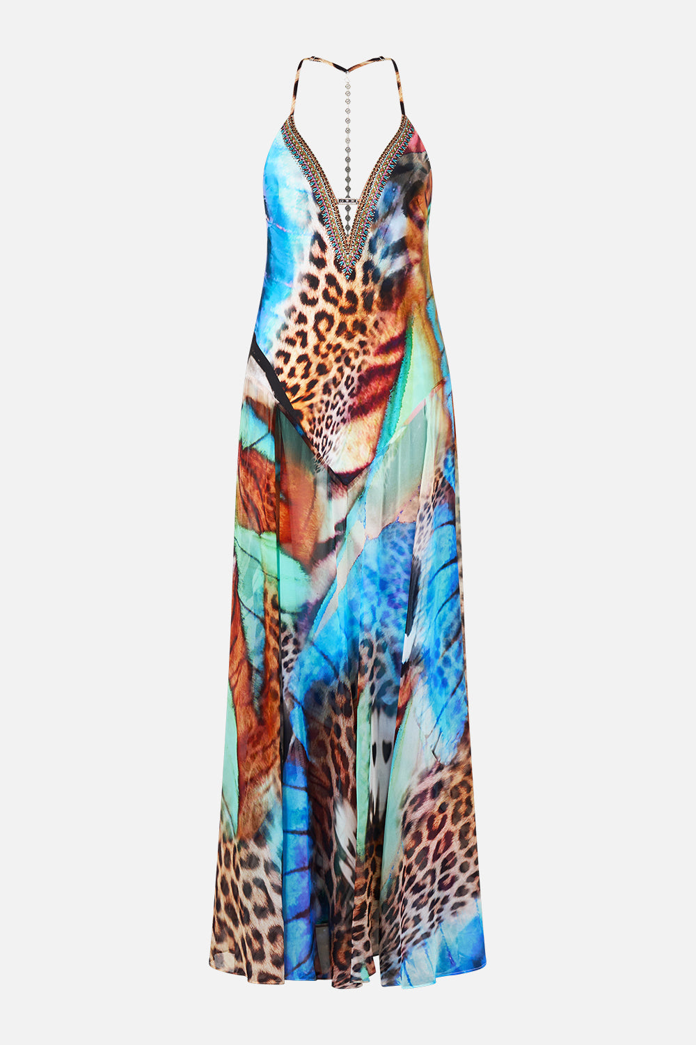 The CAMILLA HARDWARE DETAIL SLIP DRESS BUTTERFLY BOHEMIA