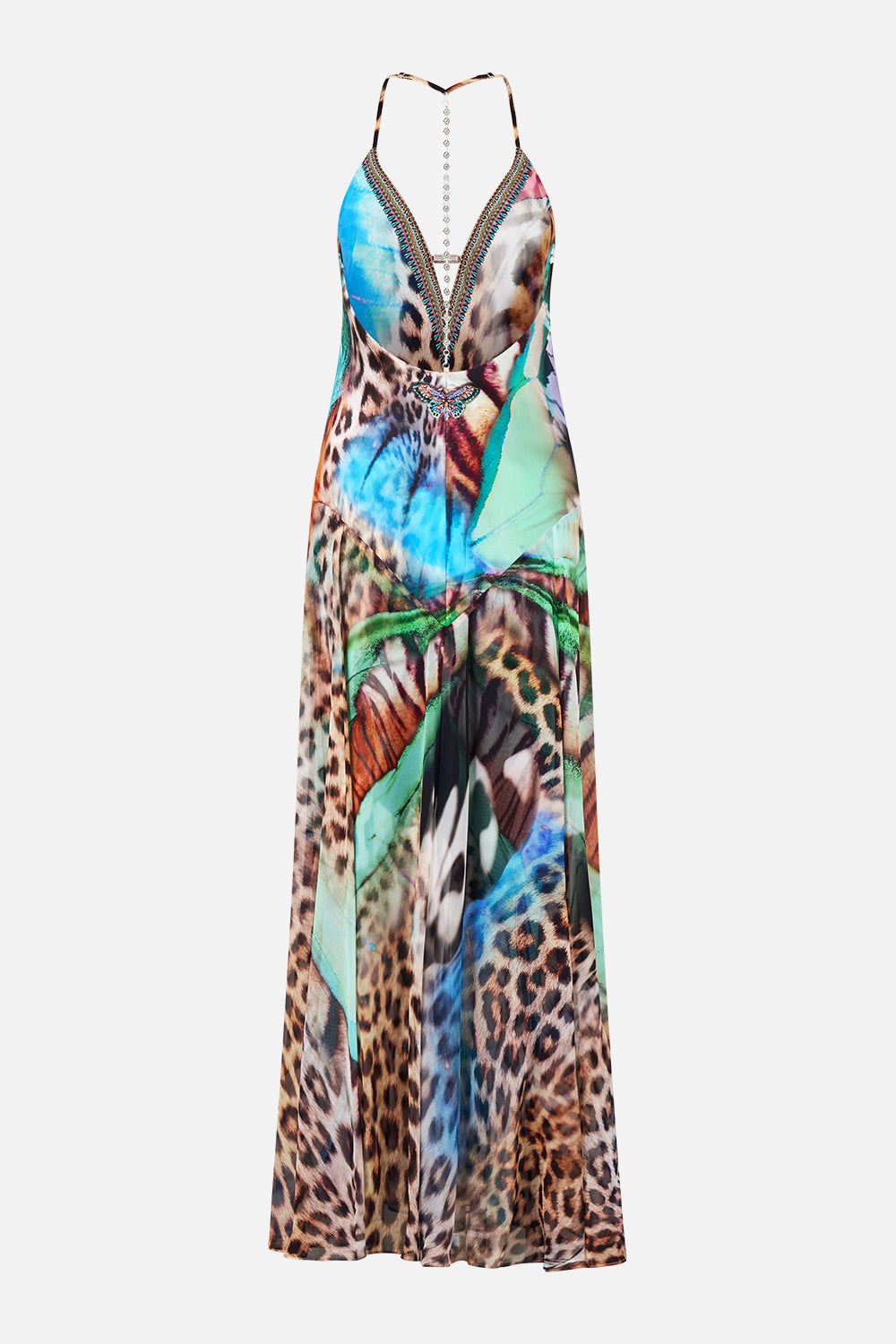 The CAMILLA HARDWARE DETAIL SLIP DRESS BUTTERFLY BOHEMIA