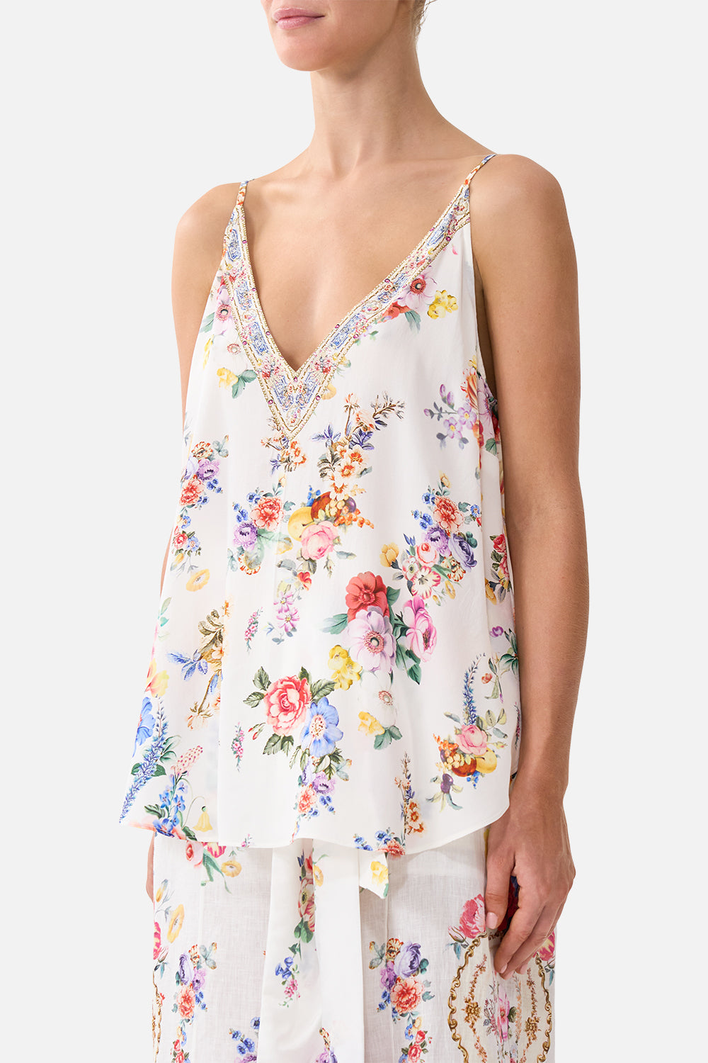 CAMISETA DE TIRANTES CON CUELLO EN V DEJÉ MI CORAZÓN EN GRANADA