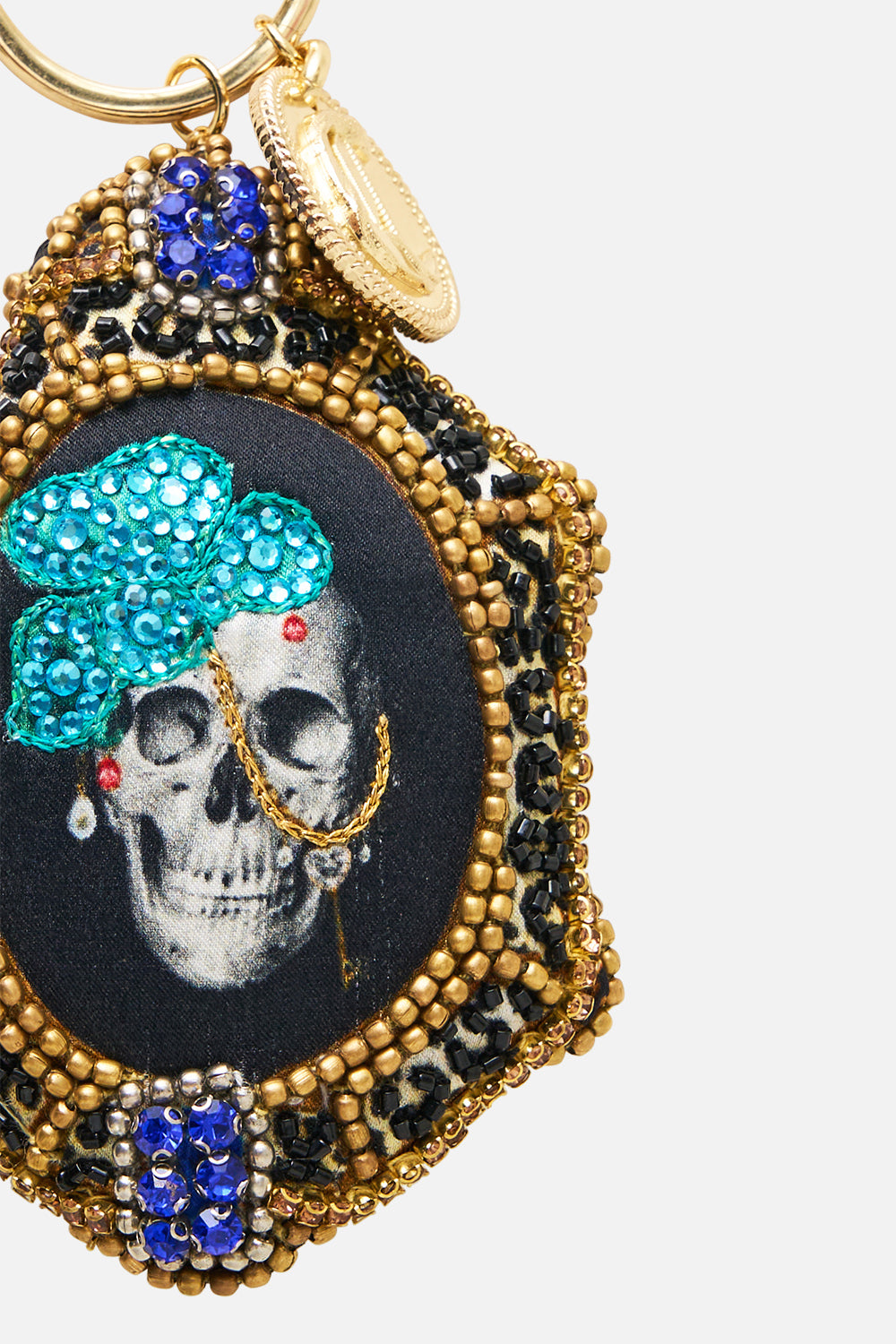 The CAMILLA Animal Keyring in Print Zig Zag Zoo. Ghost View Back