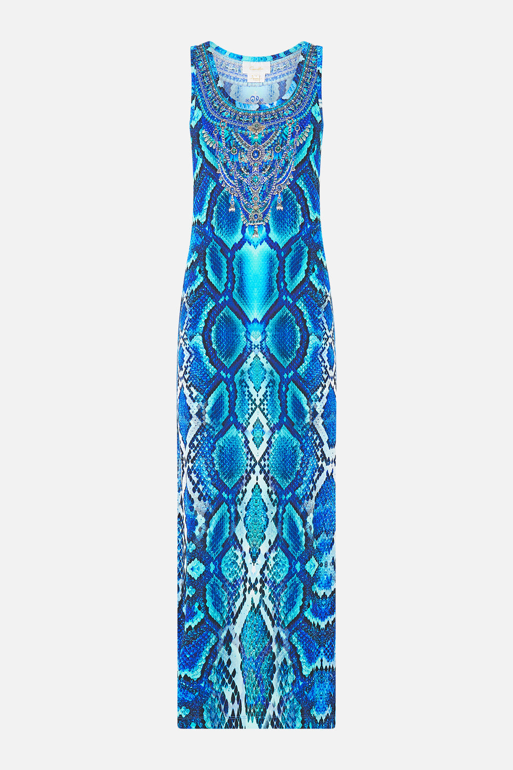 blue snake print dress Women's Blue Snake Skin Printed Comfy Cover-Up Midi Dress – Baby'O Clothing  Co main image 0