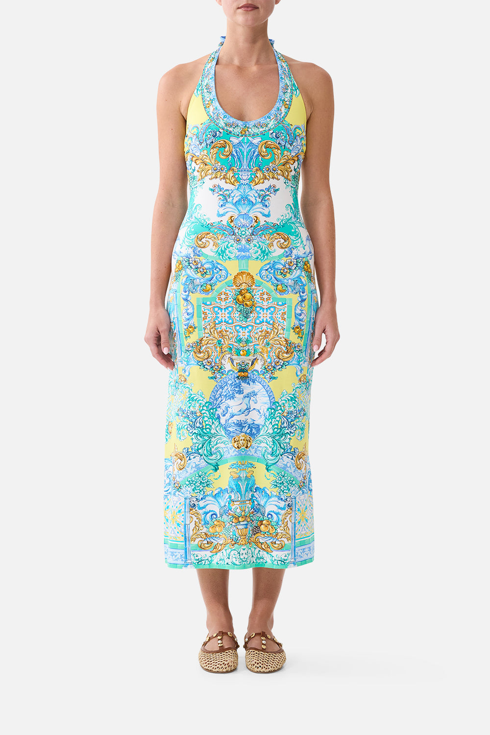 VESTIDO HALTER DE PUNTO LLAMAR A LAS BALDOSAS