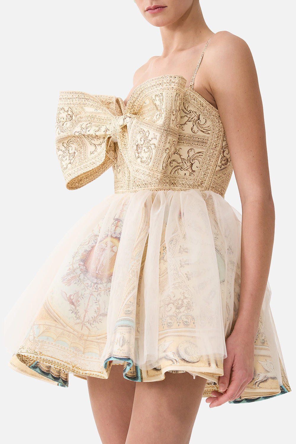 The A Beloved Boudoir Short Dress With Bow Detail