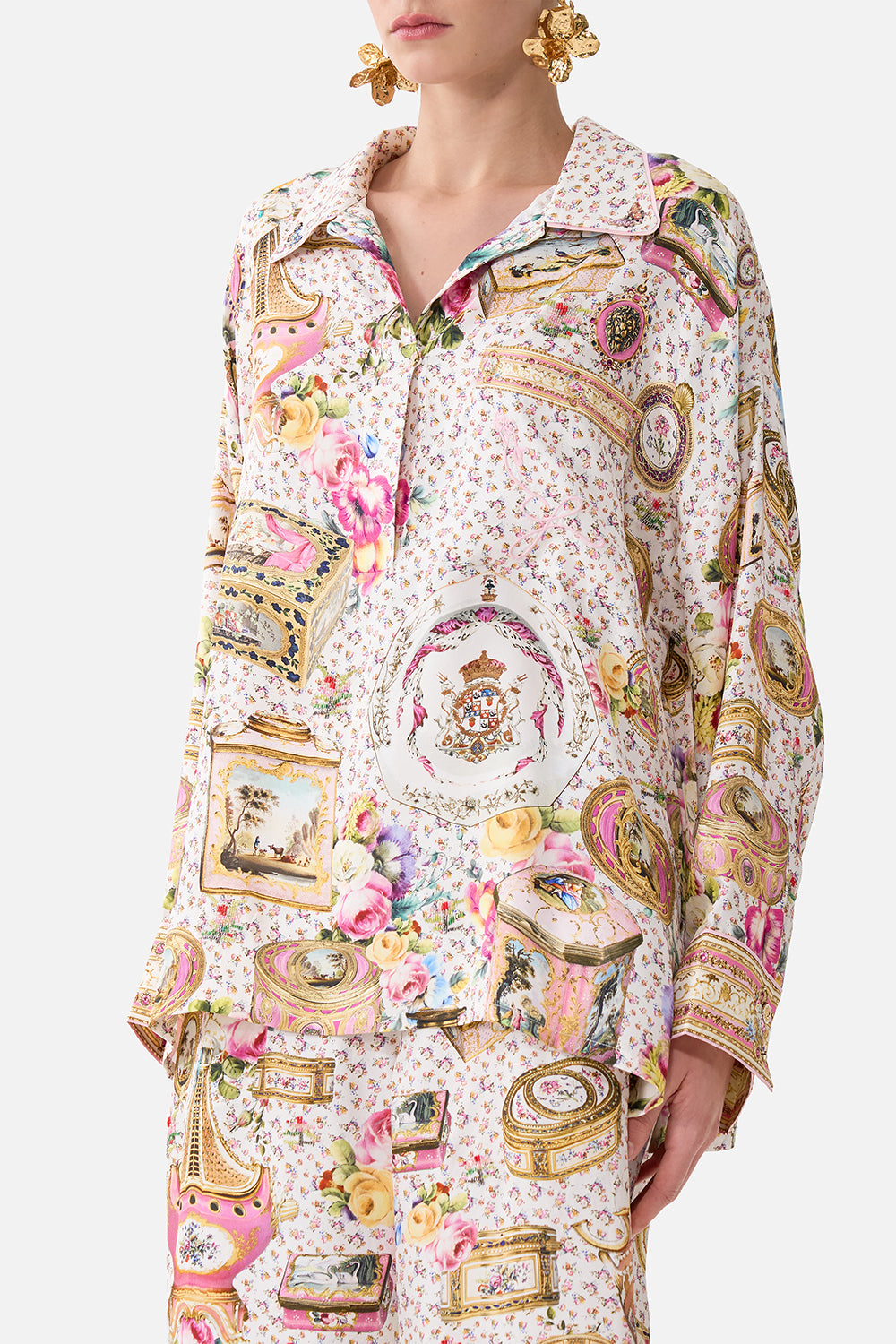 RELAXED COLLARED SHIRT WITH POCKET IN THE HEART OF ART