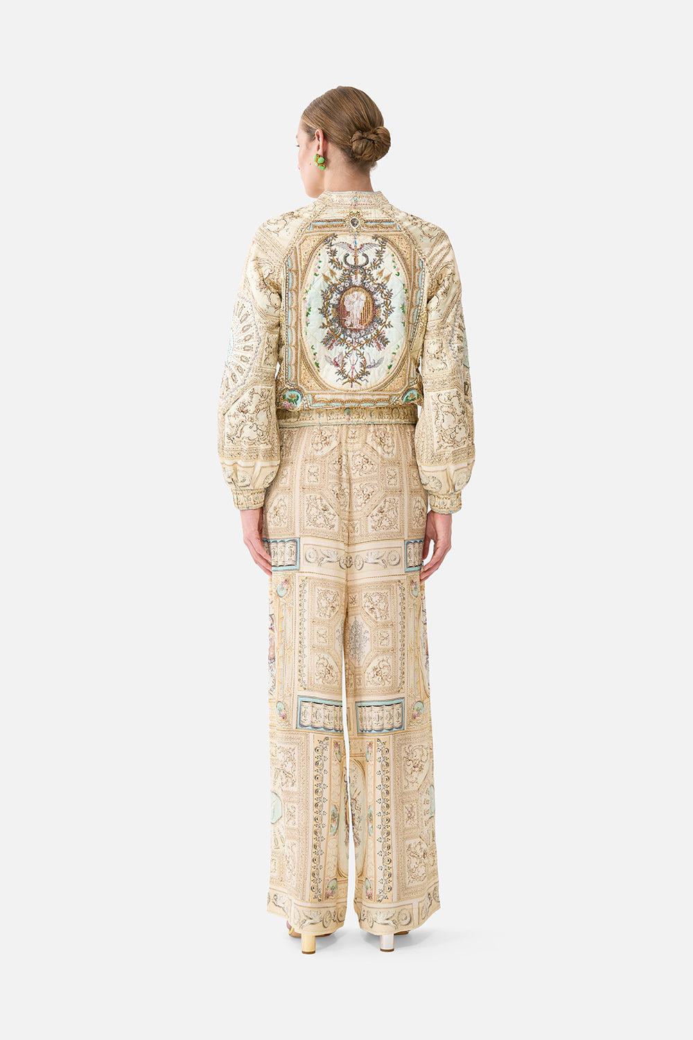 The CAMILLA Wide Leg Waisted Pant in our A Beloved Boudoir print.