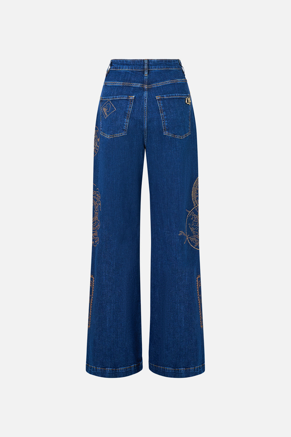 The CAMILLA Jenna High Waisted Flare Denim in our Denim print.