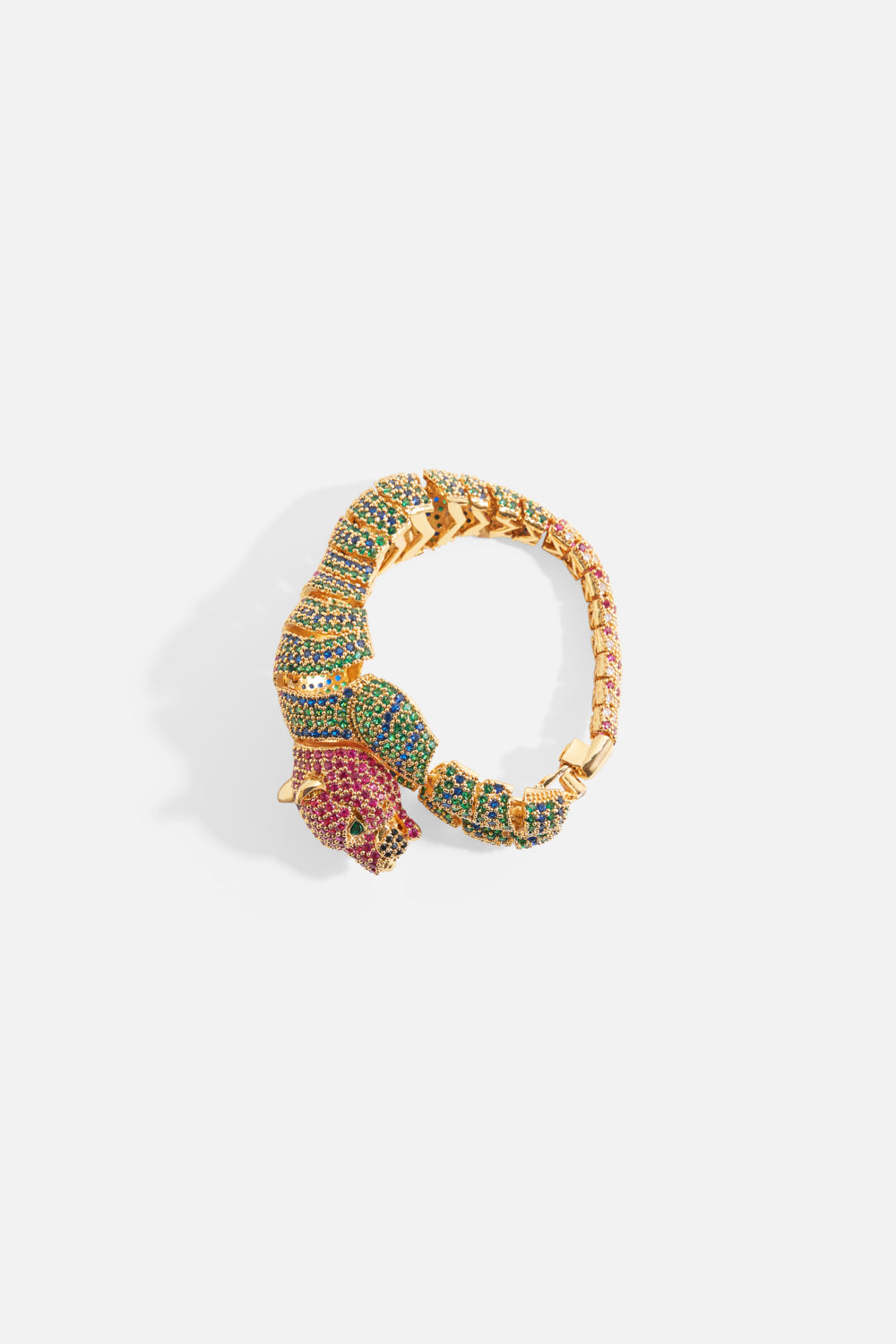 CRYSTAL FELINE CHEETAH BRACELET GOLD