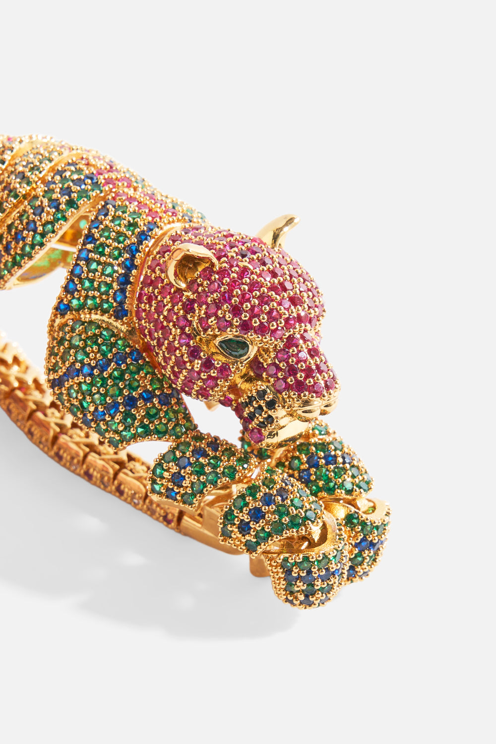 CRYSTAL FELINE CHEETAH BRACELET GOLD
