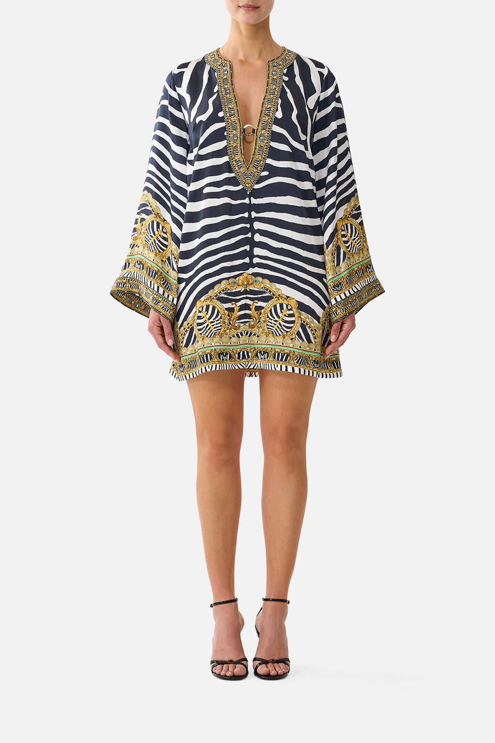 DEEP V NECK HARDWARE SHORT KAFTAN ZIG ZAG ZOO