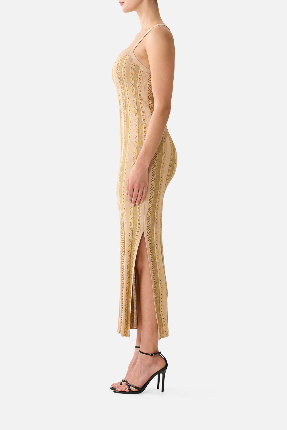 KNIT TANK DRESS WITH CROSS BACK QUEEN OF BOHEMIA