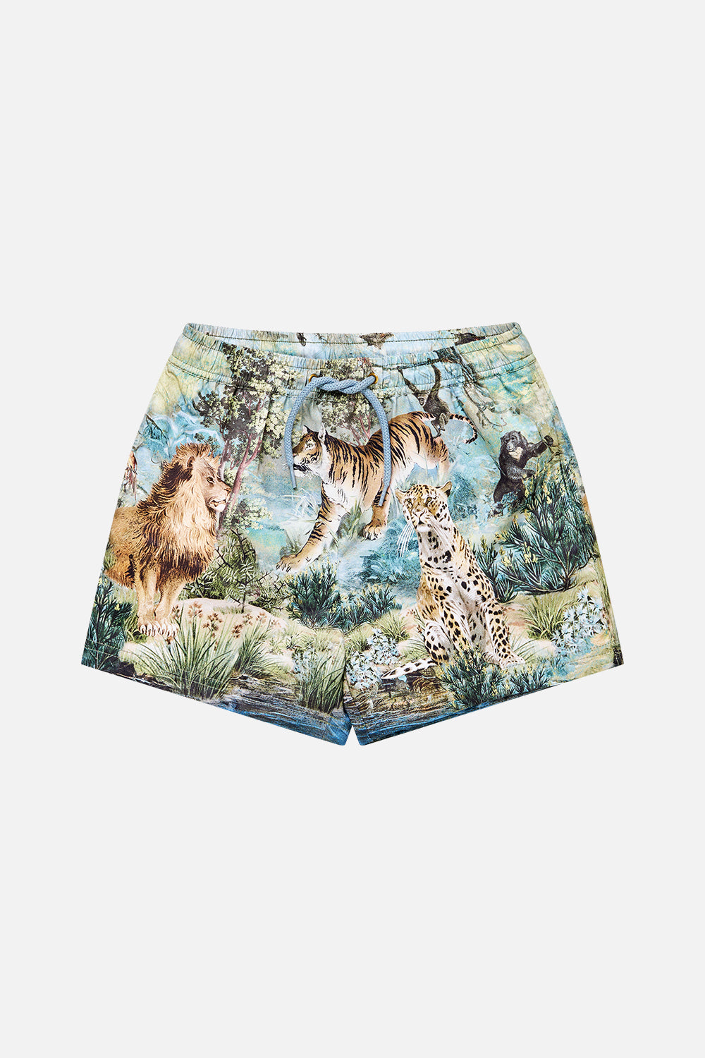 BERMUDA DE BAÑO HASTA LA RODILLA PARA NIÑOS CON CINTURA ELÁSTICA ANIMALES EN EL PALACIO