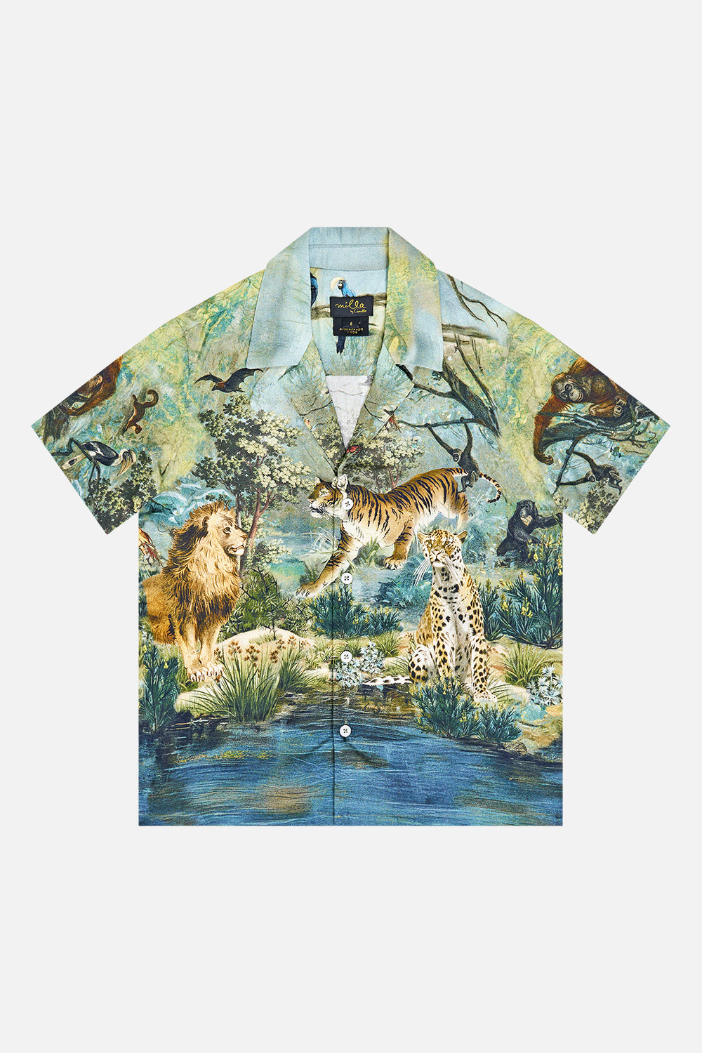 The CAMILLA BOYS SHORT SLEEVE CAMP COLLARED SHIRT ANIMALS IN THE PALACEANIMALS IN THE PALACE