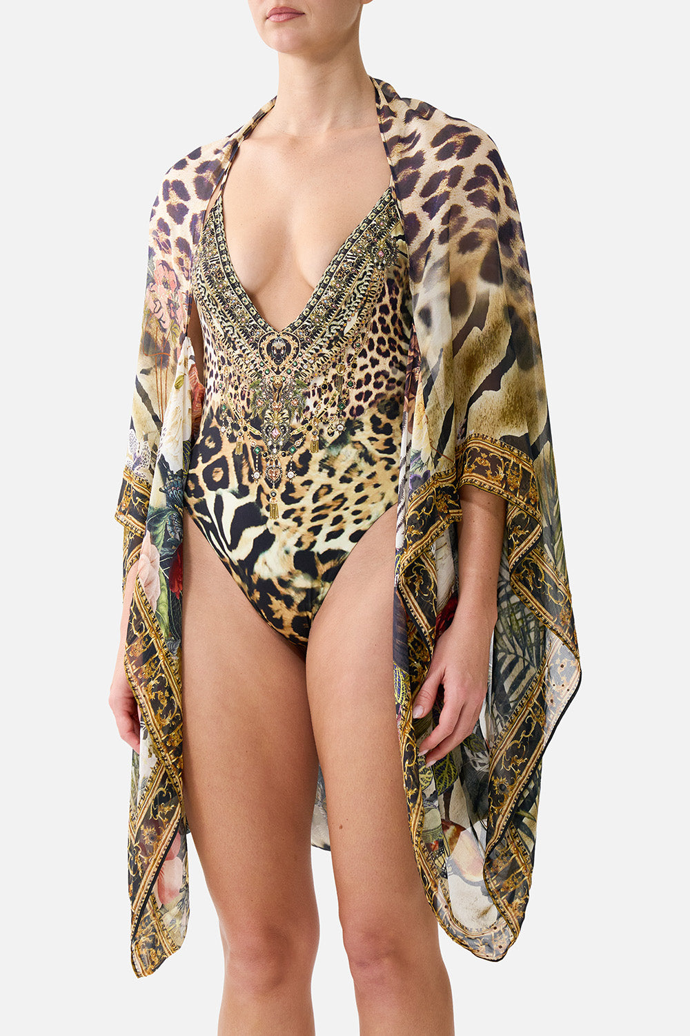 The CAMILLA SILK CHIFFON SHRUG LEOTIGRA LAND