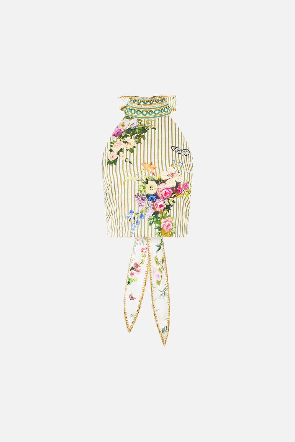 TOP DE ESCOTE HALTER REVERSIBLE CON CORDONES PARA LA EMPERATRIZ