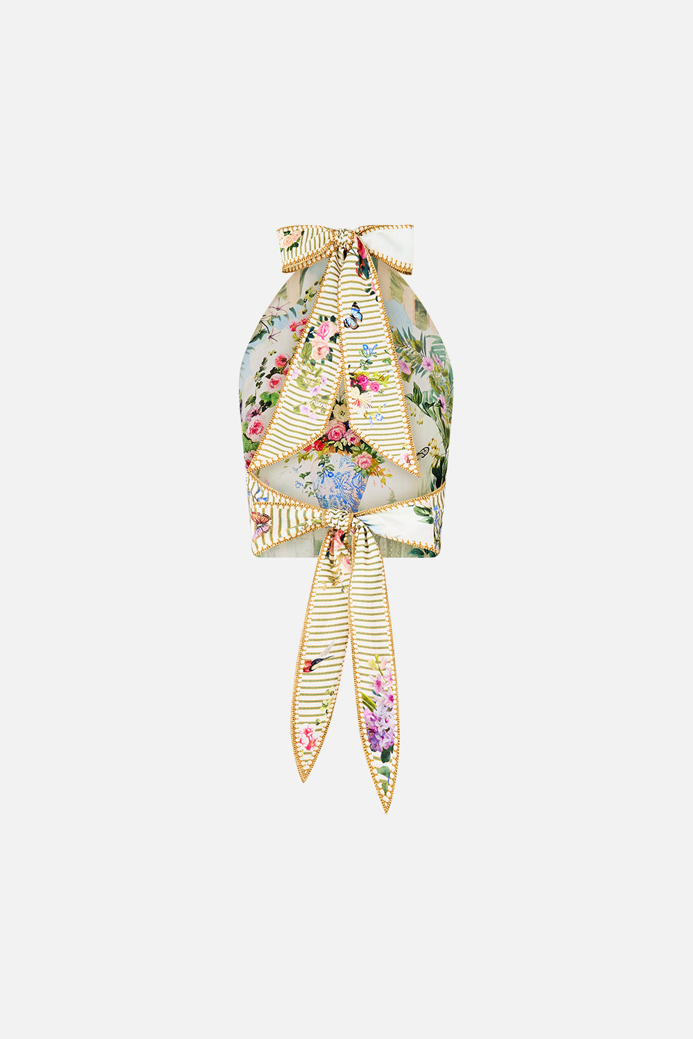 TOP DE ESCOTE HALTER REVERSIBLE CON CORDONES PARA LA EMPERATRIZ