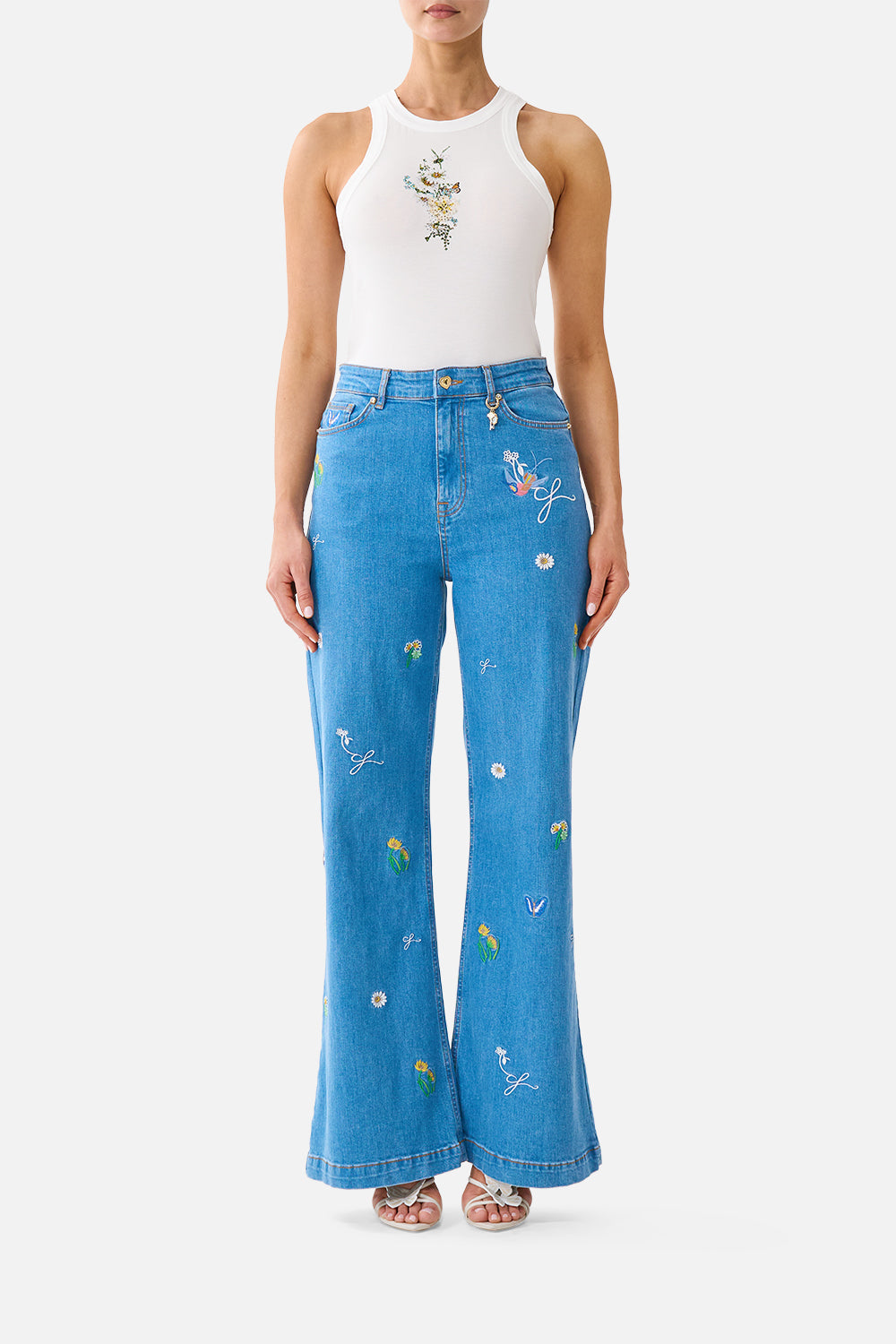 CAMISETA SIN MANGAS DE PUNTO CIELOS DE DIENTE DE LEÓN