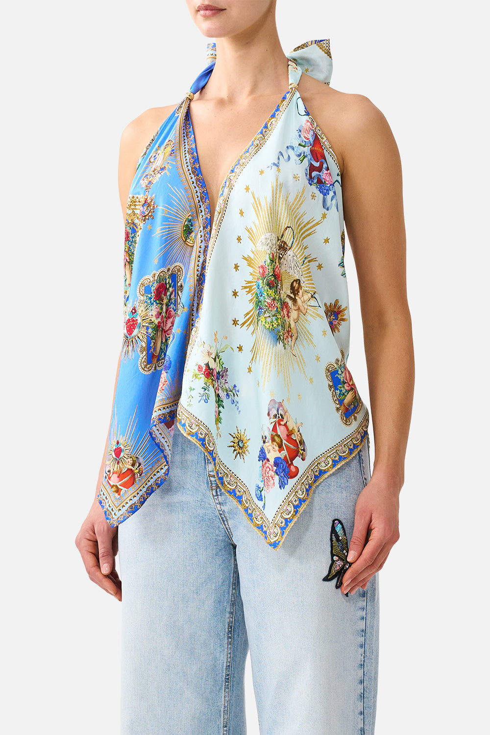 The CAMILLA SCARF TIE TOP VERSES IN VINTAGE