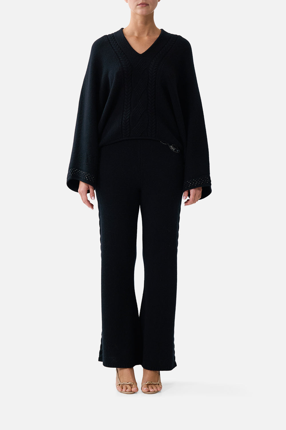 The CAMILLA CASHMERE KNIT PANT NIGHT GARDENNIGHT GARDEN