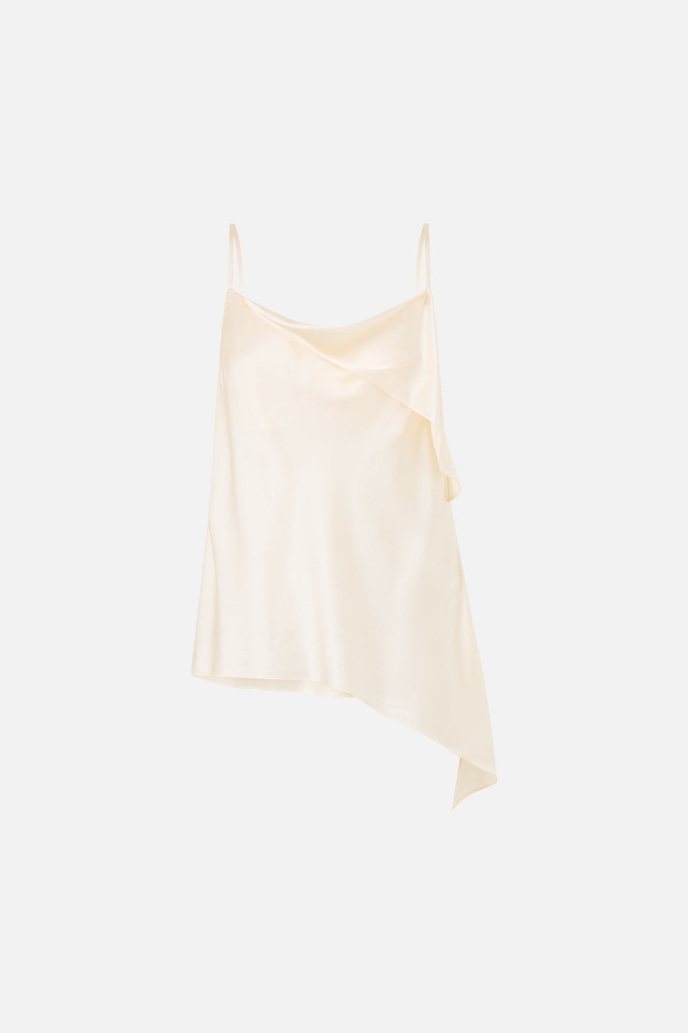 The CAMILLA Asymmetric Draped Top Silk Essentials in our Silk Essentials print.