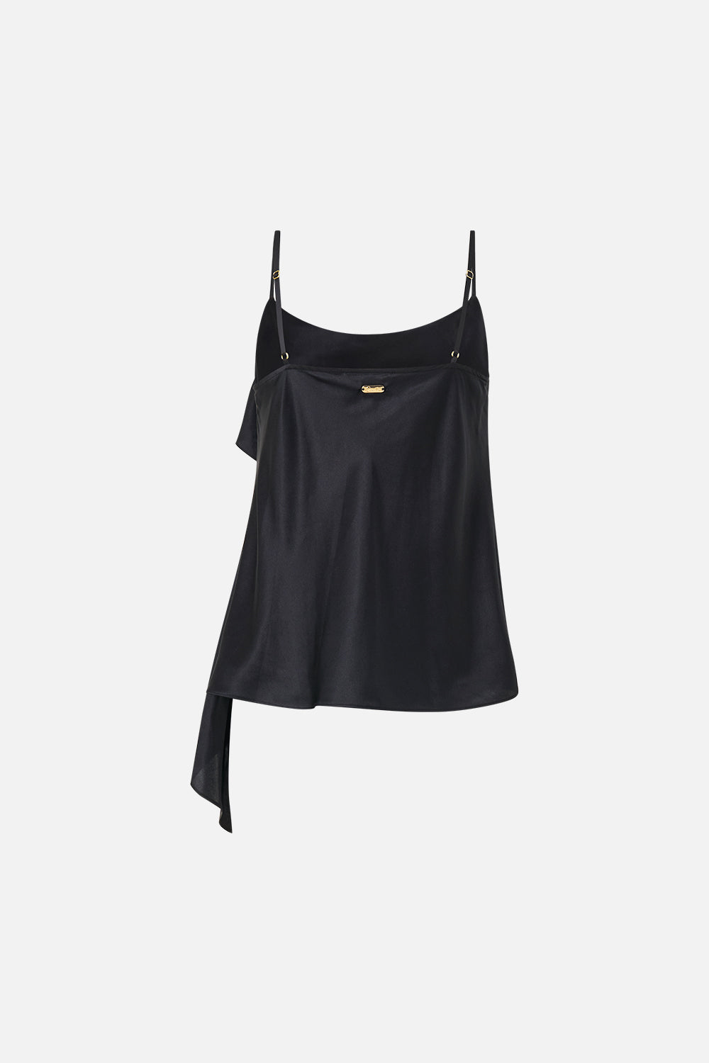The CAMILLA Asymmetric Draped Top Silk Essentials in our Silk Essentials print.