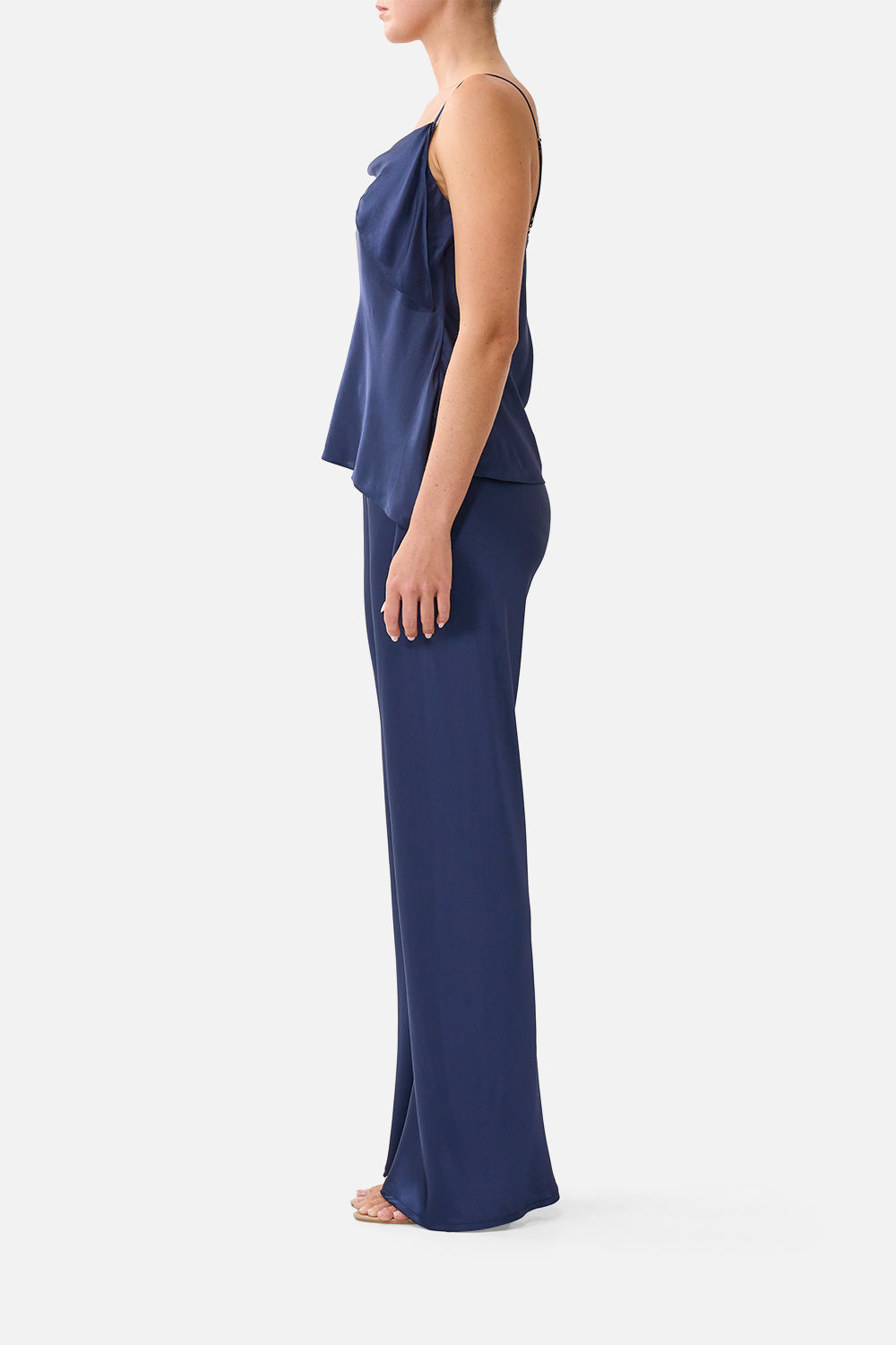 The CAMILLA ASYMMETRIC DRAPED TOP SILK ESSENTIALS