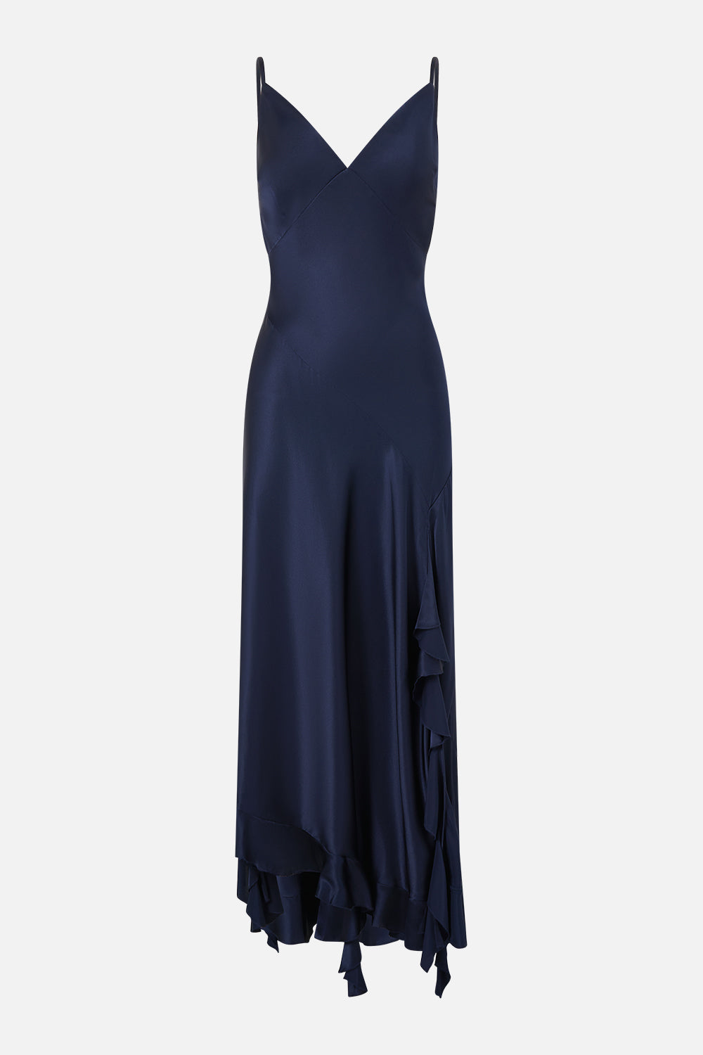The CAMILLA BIAS SLIP DRESS WITH FRILL HEM SILK ESSENTIALS