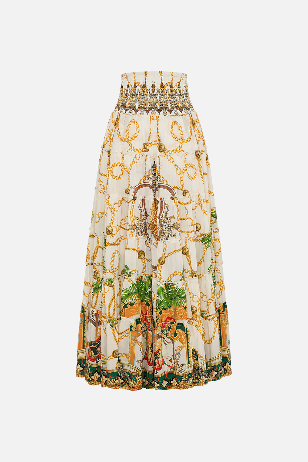 Back product view CAMILLA maxi skirt in My Sweet Devotion print