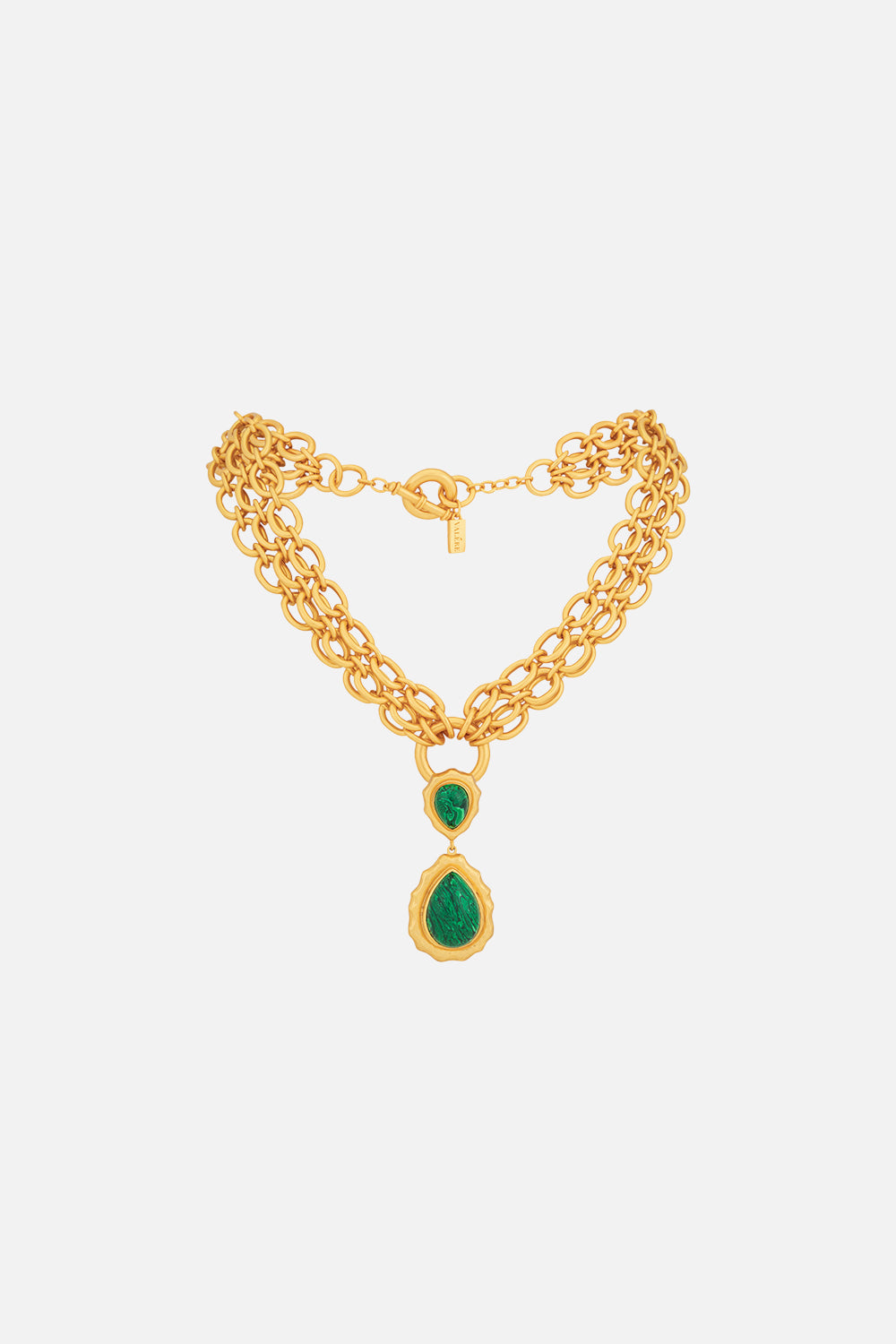 CAMILLA jewellery gold  malachite necklace 