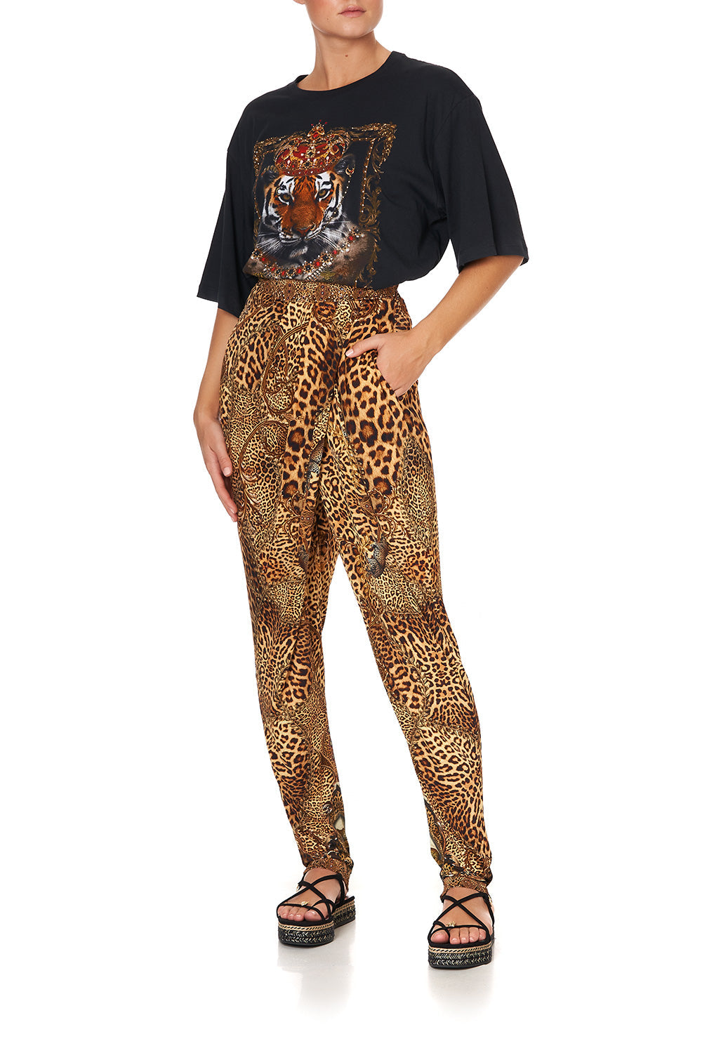 JERSEY DRAPE PANT WITH FRONT CROSSOVER DETAIL LADY LODGE
