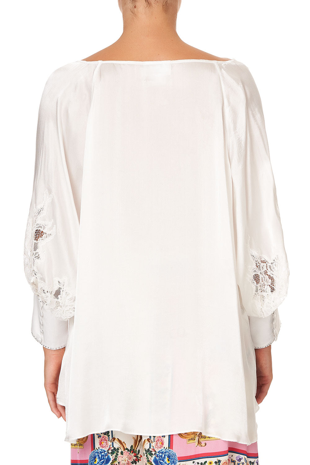 RAGLAN SLEEVE BUTTON UP TOP SOLID CREAM