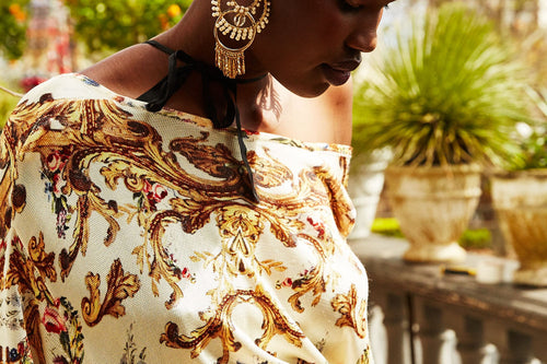 FLARED MINI WITH SHEER OVERLAY OLYMPE ODE CAMILLA FLARED MINI WITH SHEER OVERLAY OLYMPE ODE CAMILLA