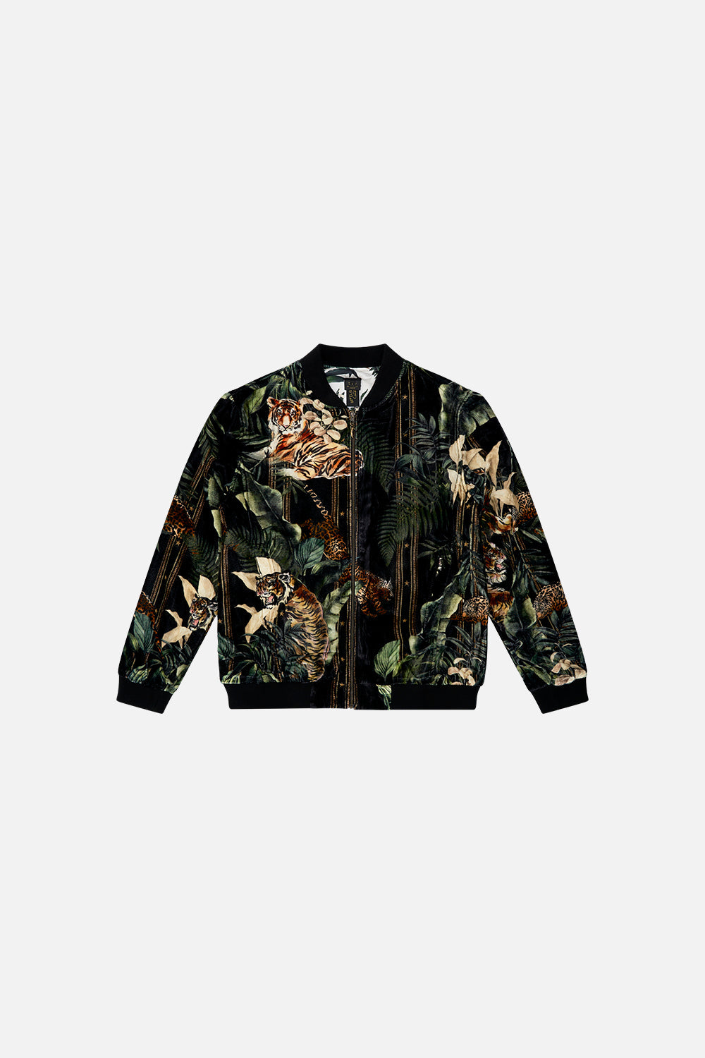ZIP THROUGH REVERSIBLE BOMBER JACKET TIGER TRAP
