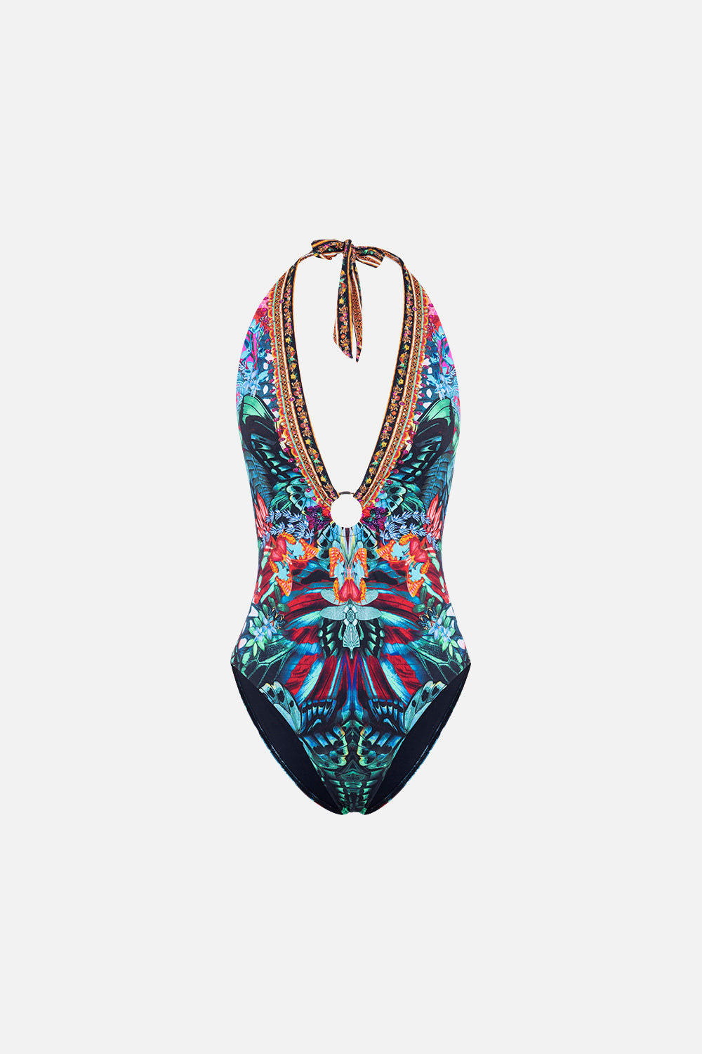 RING DETAIL PLUNGE V ONE PIECE IN A FLUTTER