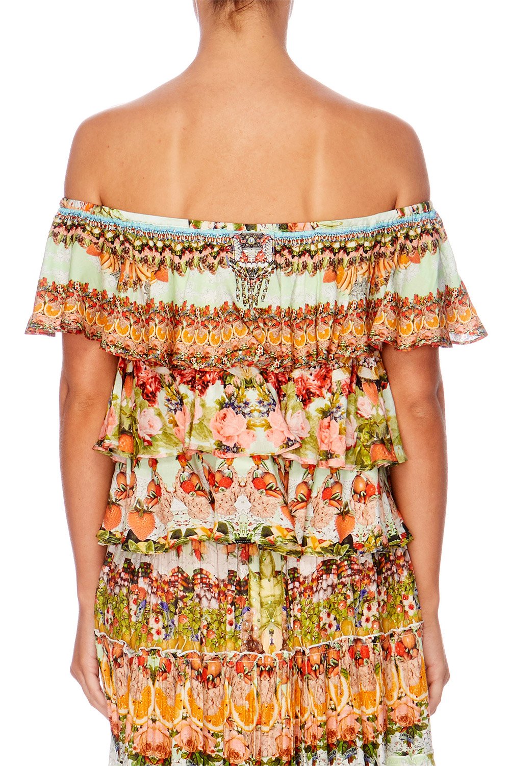 SAMBA SALADA FRILLED DROP SHOULDER TOP