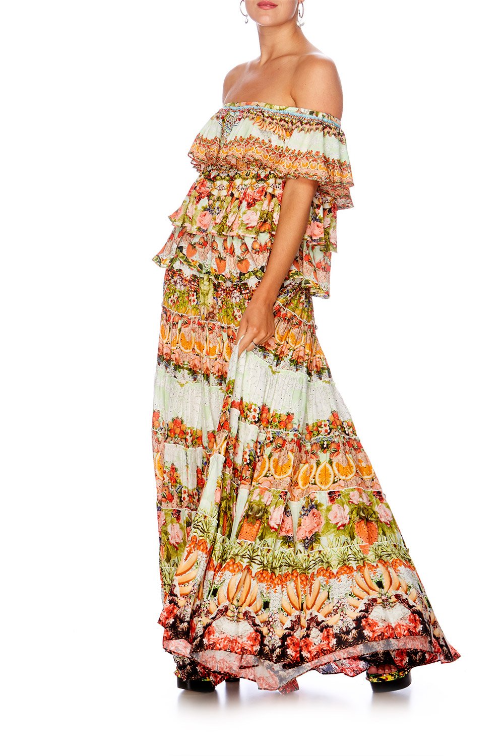 CAMILLA SAMBA SALADA TIERED MAXI SKIRT