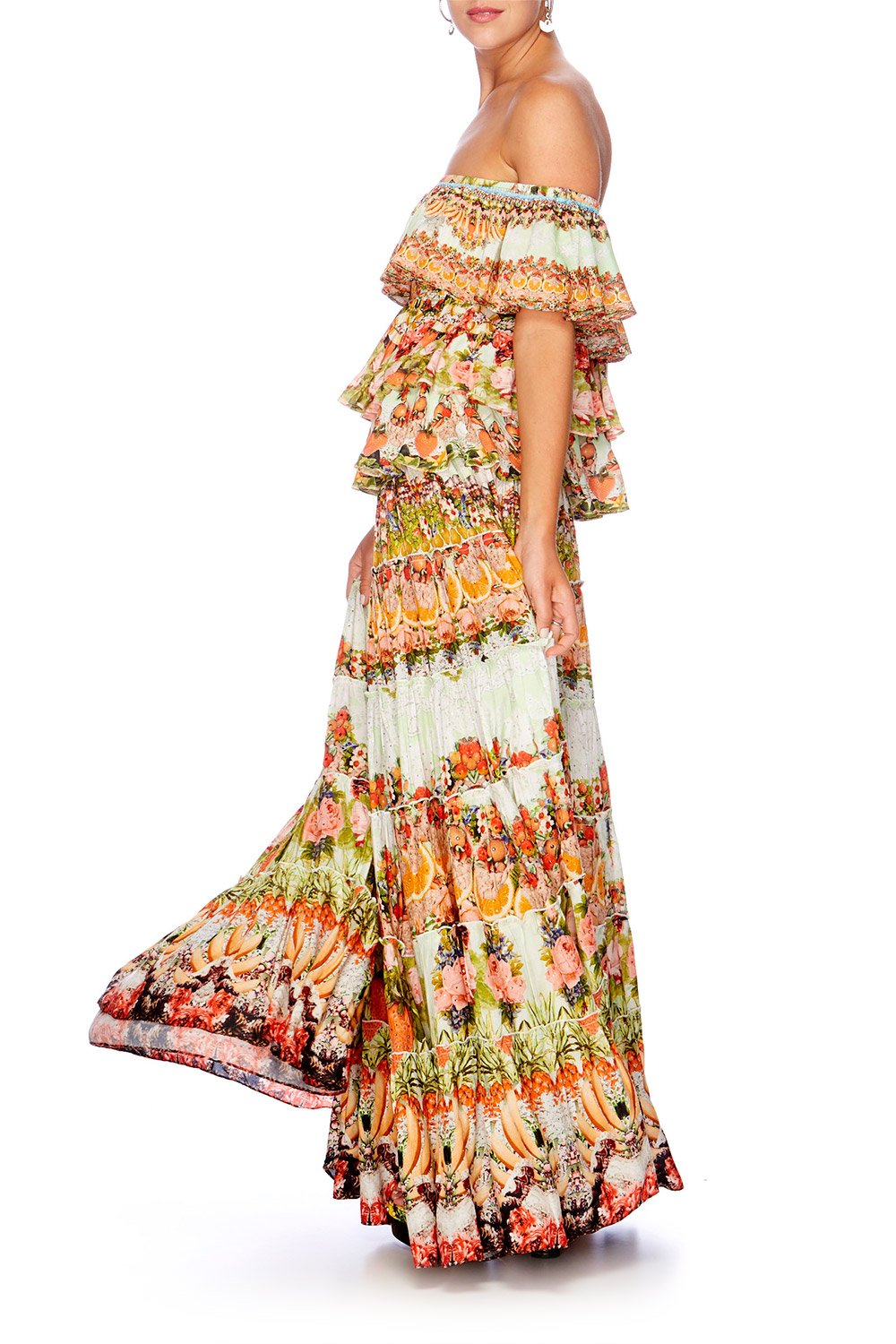 SAMBA SALADA FRILLED DROP SHOULDER TOP