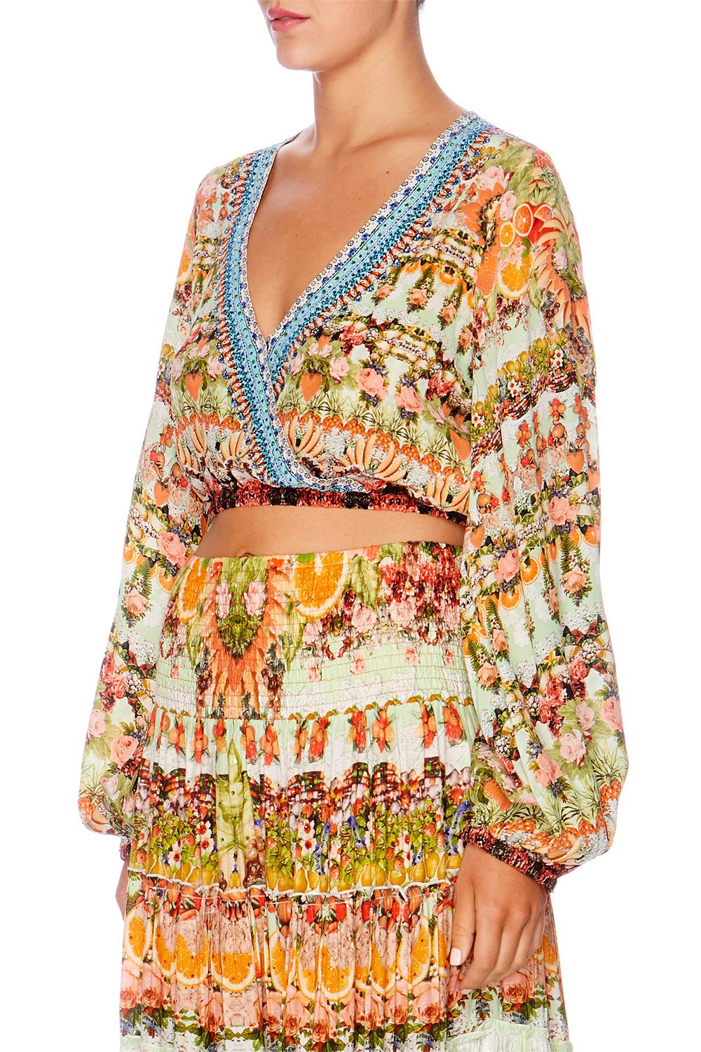 SAMBA SALADA WRAP FRONT MIDRIFF BLOUSE