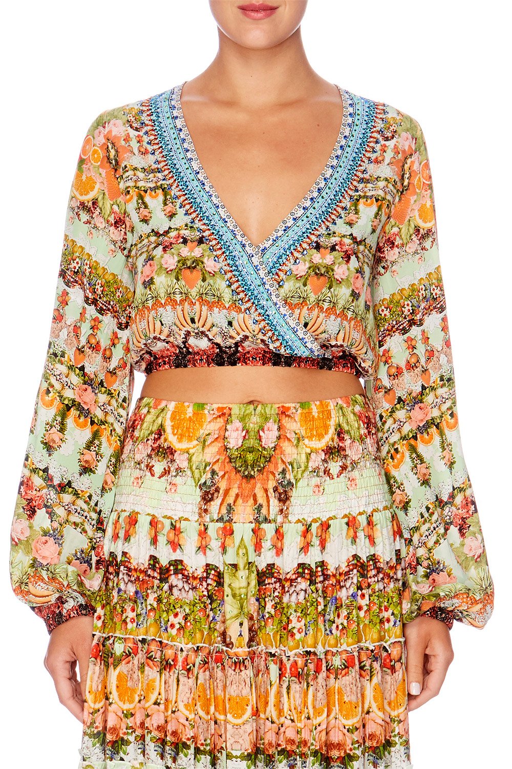 SAMBA SALADA WRAP FRONT MIDRIFF BLOUSE