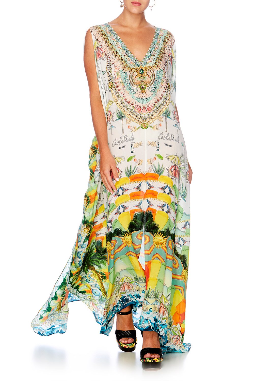 SUNDOWNERS SPLIT FRONT & SLEEVE KAFTAN