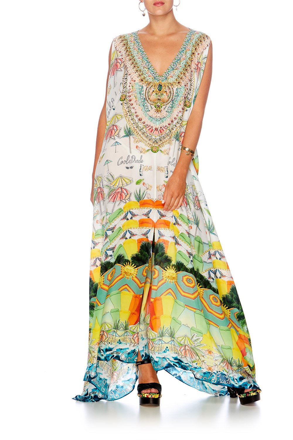 SUNDOWNERS SPLIT FRONT & SLEEVE KAFTAN