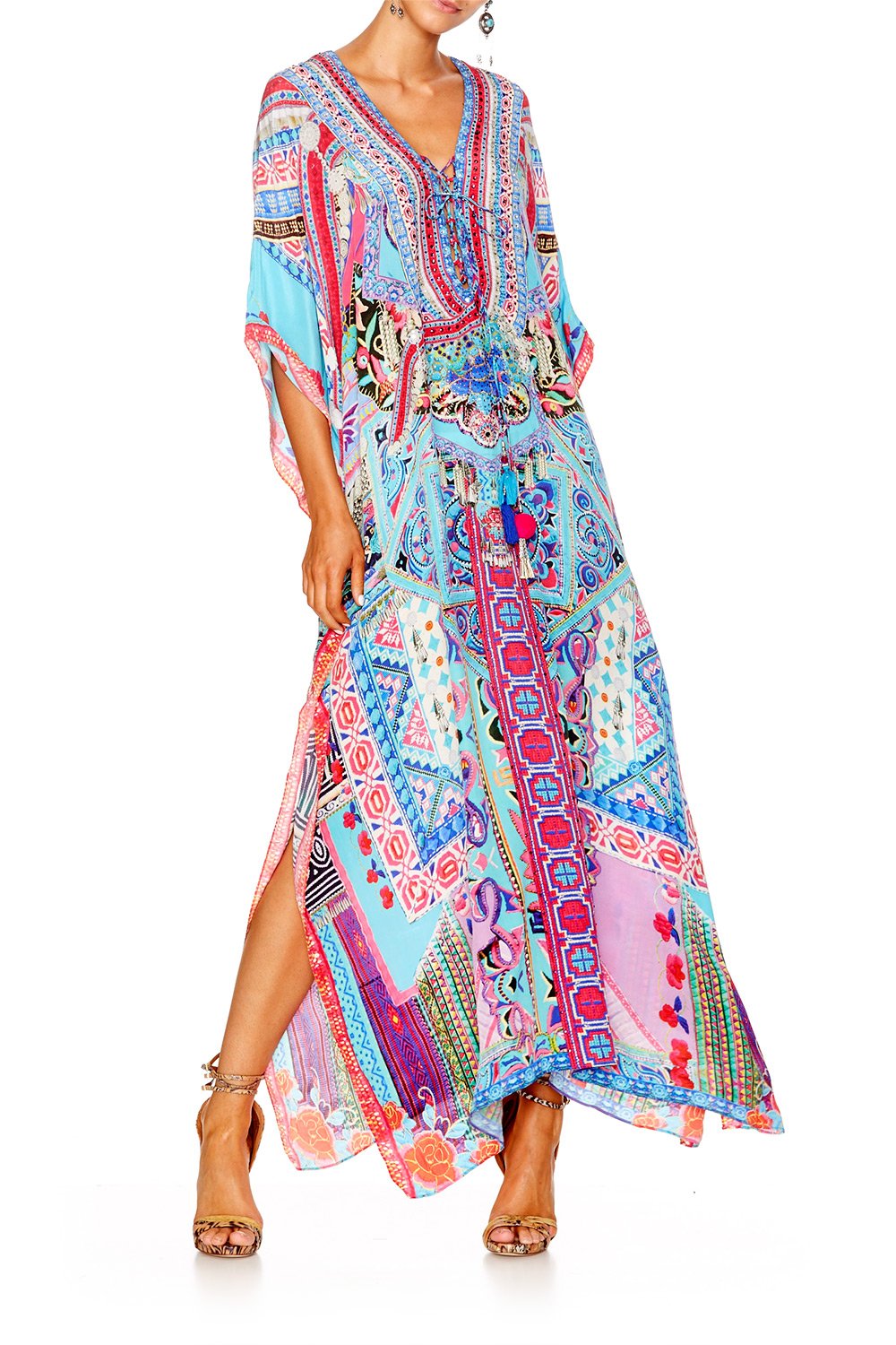 FESTIVAL FRIENDS LONG LACE UP KAFTAN