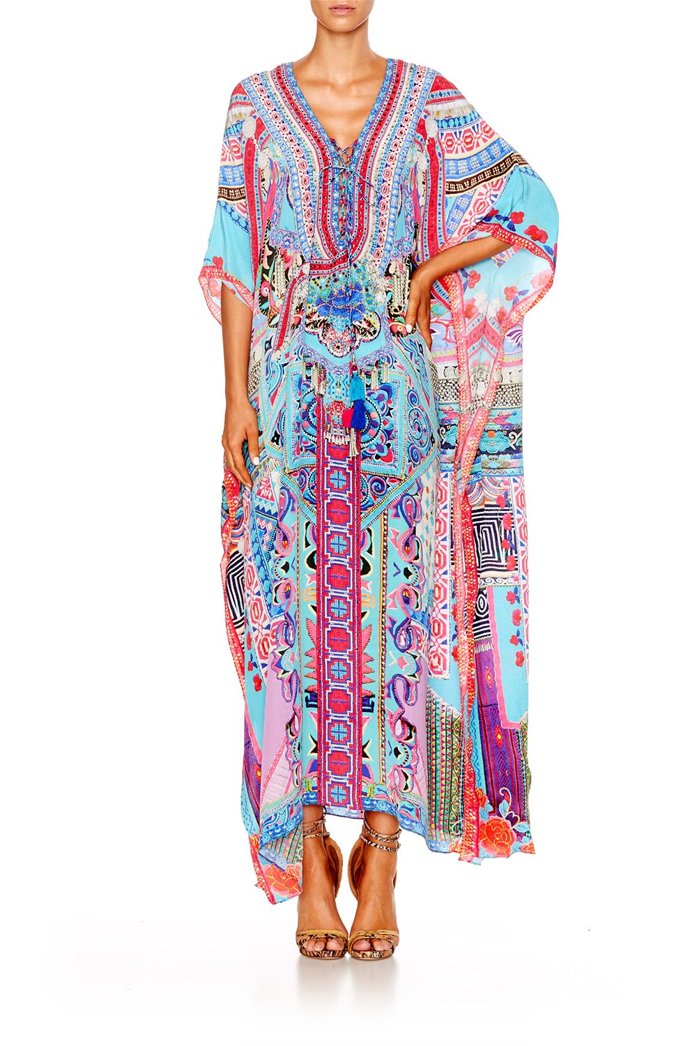 FESTIVAL FRIENDS LONG LACE UP KAFTAN