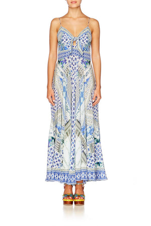 LONG DRESS WITH TIE FRONT SALVADOR SUMMER – CAMILLA