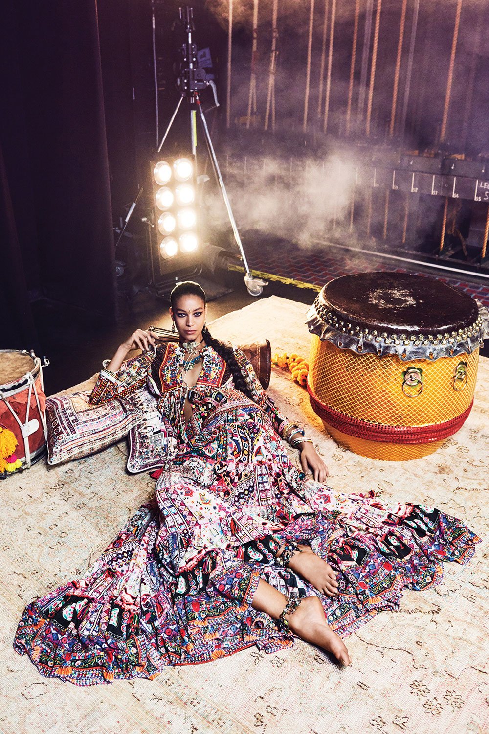 KALBELIA QUEEN TIERED HEM MAXI SKIRT