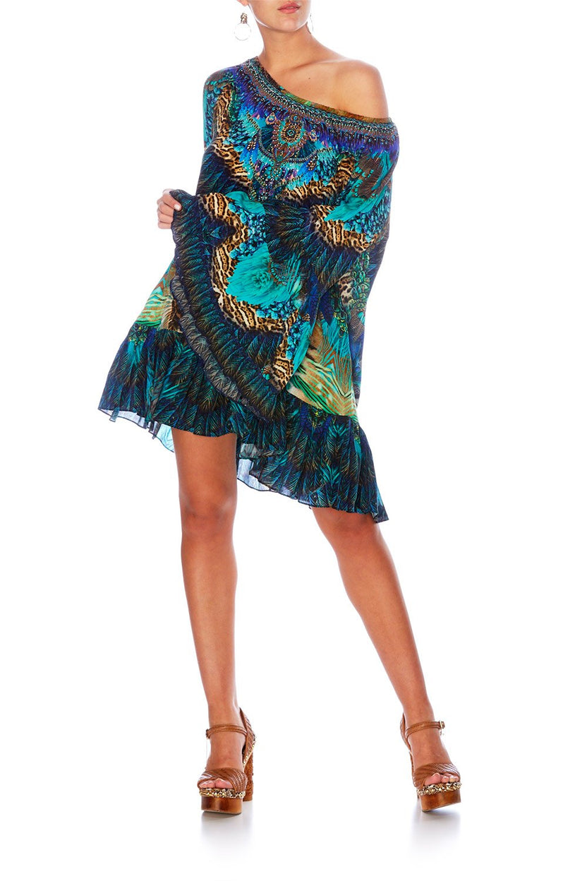 A LINE FRILL DRESS SISTER SUNSET