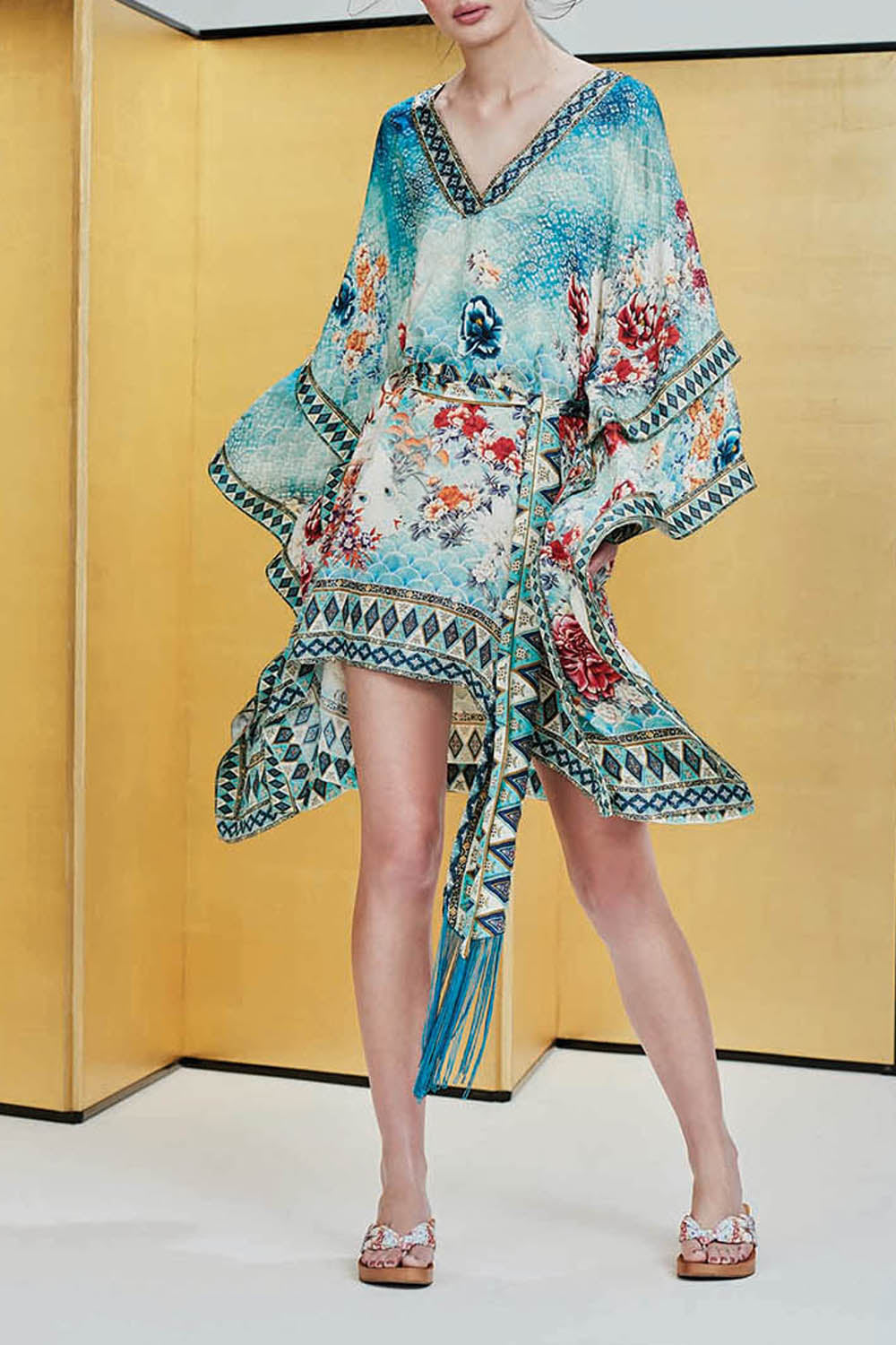 CAMILLA HER HEIRLOOM DOUBLE LAYER KIMONO SLEEVE DRESS