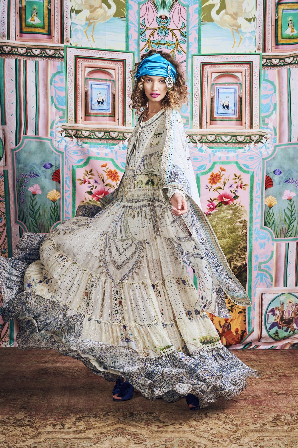 BREAKFAST WITH SILVIA TIERED MAXI SKIRT