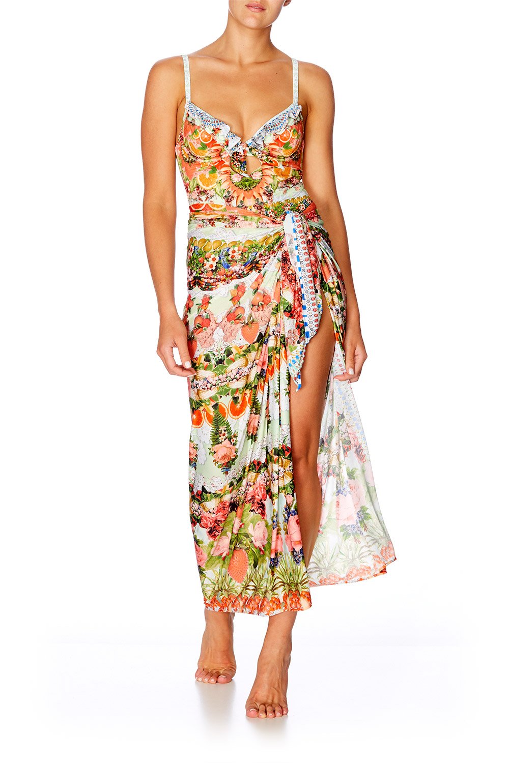 CAMILLA SAMBA SALADA FRILL TAB TIE ONE PIECE