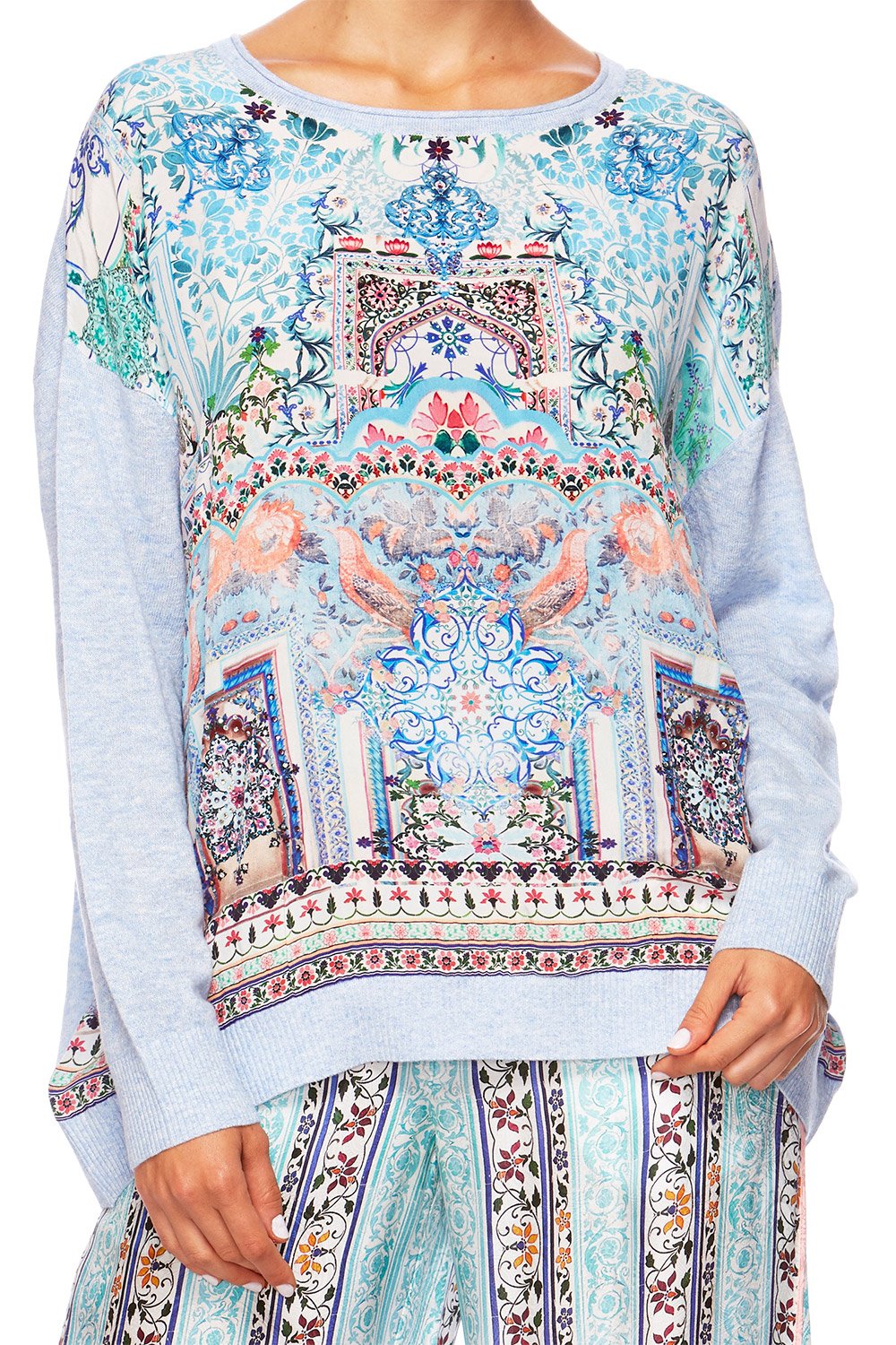 LOVERS RETREAT LOOSE FIT JUMPER W KNIT BACK