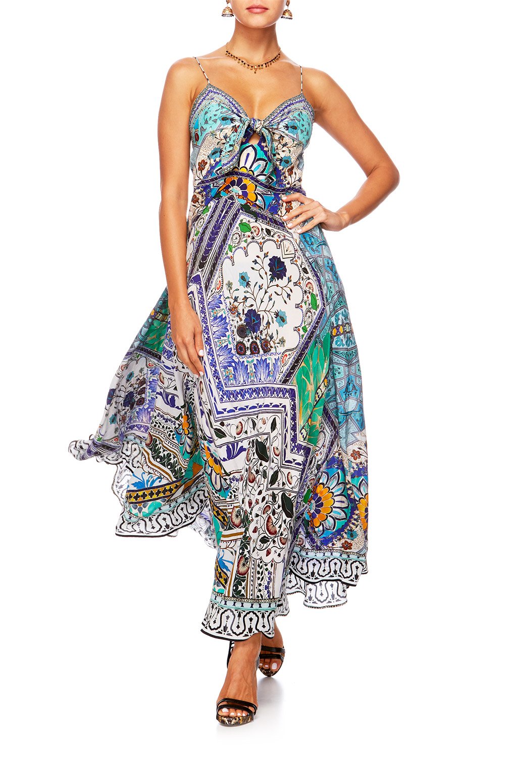 CAMILLA EVERLASTING UDAIPUR LONG DRESS W TIE FRONT